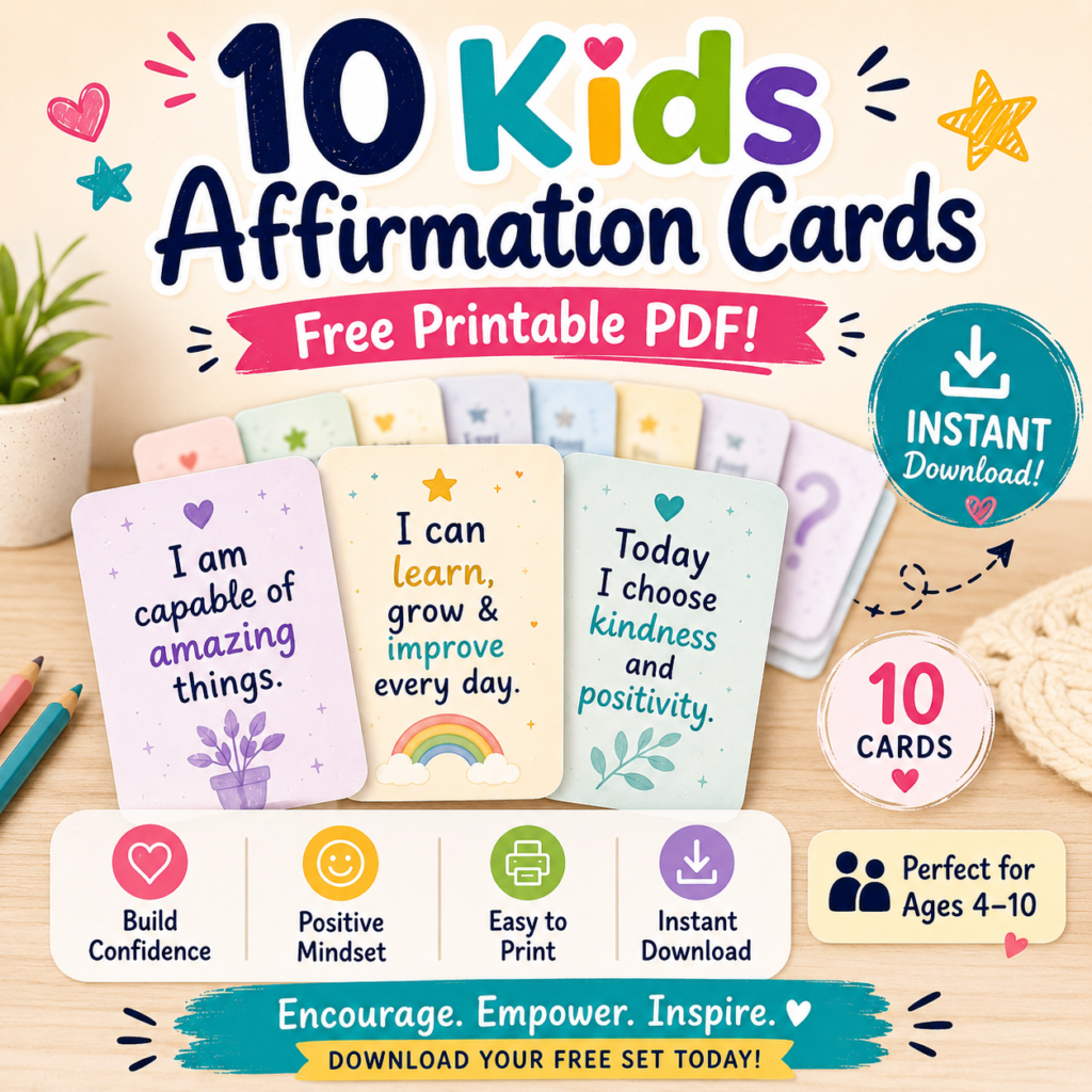 10 Kids Affirmation Cards (Free Printable PDF) Hero Image